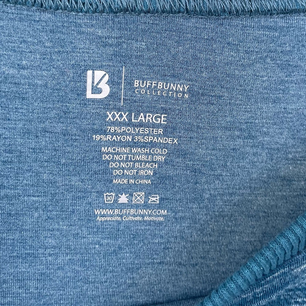 BuffBunny Collection Goal Digger Long Sleeve Crop Spacedye Heather Blue 3X XXXL - Picture 8 of 8
